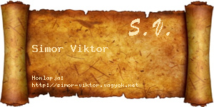 Simor Viktor névjegykártya